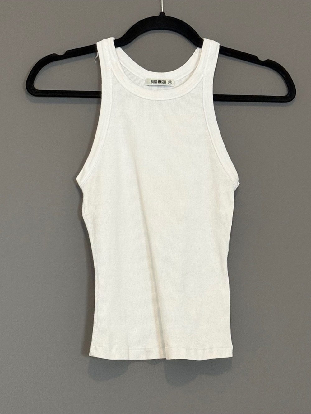 Buck Mason Ribbed Tank Top White Women’s XS Minimalist Fitted Basic